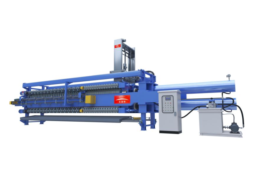 Two Times Open Membrane Filter  Press With Cloth Washing and plate shaking &Drip Tray Unit